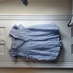 Blue and White sleeveless shirt